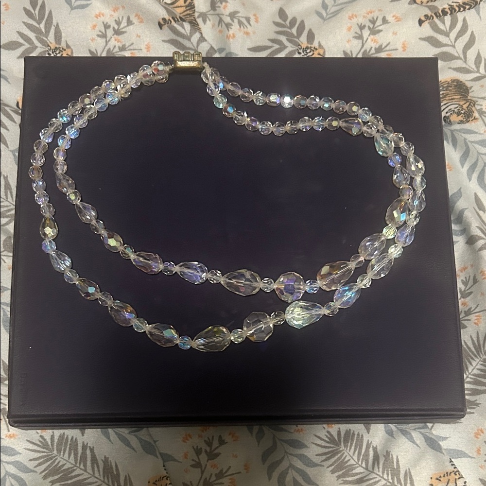 Iridescent Crystal Beaded Necklace